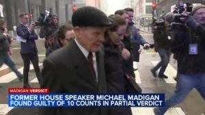 Michael Madigan found guilty on 10 counts in split verdict – NBC 5 Chicago