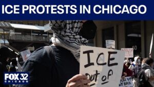 Car speeds through ICE protest crowds in Chicago – CBS News