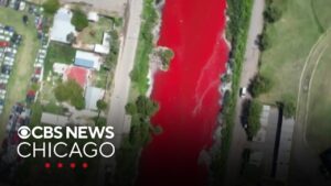 River in suburban Buenos Aires turns red – CBS News