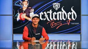 WATCH: Former West Virginia football star Tyson Bagent in tears receiving extension with Chicago Bears – WTRF