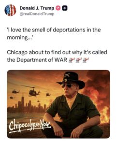 Trump’s Chicago meme continues admin’s trend of fascist s**tposting – yahoo.com